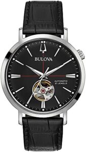 Bulova Men's Classic Aerojet 3-Hand Automatic Leather Strap Watch,