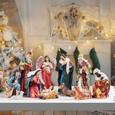 GIFTONE Nativity Sets for Christmas Indoor 9.8 Inch Tall Set of 13