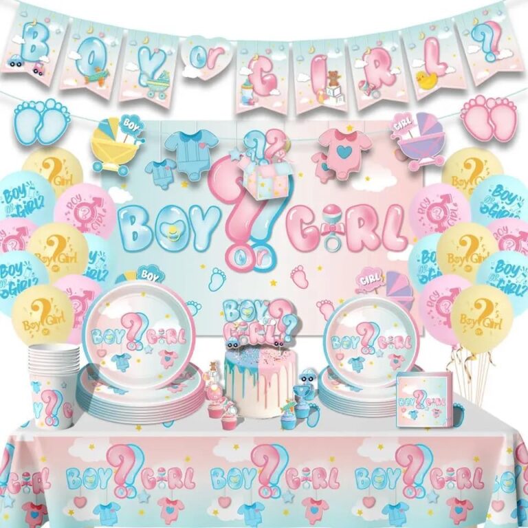 Gender Reveal Party Tableware (Boy or Girl) - Set for 10 - Baby New