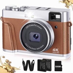 Upgraded 4K Digital Camera with SD Card Autofocus, 48MP with Flash